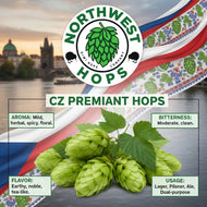 Premiant Hop Pellets 2025 – Czech Herbal & Mild Citrus Aroma Hops