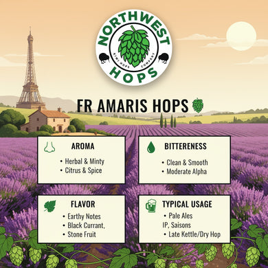 2024 FR Amaris Hop Pellets – French Citrus & Herbal Aroma Hops | Northwest Hops