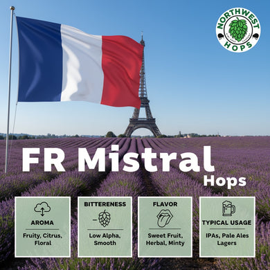 2024 FR Mistral Hop Pellets – French Citrus & Tropical Aroma Hops | Northwest Hops