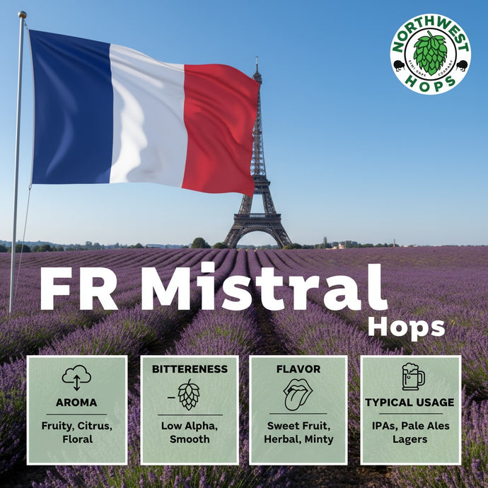 2024 FR Mistral Hop Pellets – French Citrus & Tropical Aroma Hops | Northwest Hops