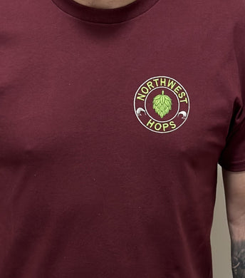 Northwest Hops Maroon Short sleeved t-shirt
