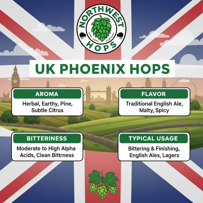 2021 UK Phoenix Hop Pellets – UK Citrus & Tropical Aroma Hops | Northwest Hops