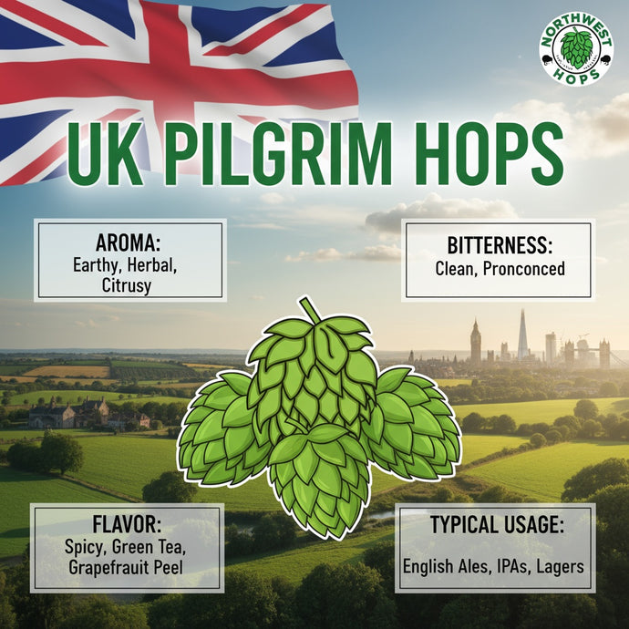 2021 UK Pilgrim Hop Pellets – UK Citrus & Floral Aroma Hops | Northwest Hops