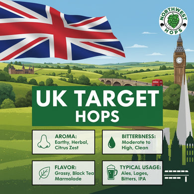 2024 UK Target Hop Pellets – UK Bold Citrus & Spice Aroma Hops | Northwest Hops