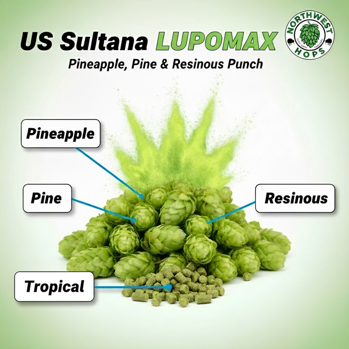 2024 US Sultana Lupomax Hop Pellets – Pineapple, Citrus & Pine Aroma Hops | Northwest Hops