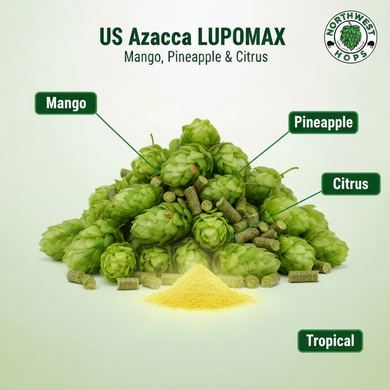2024 US Azacca LUPOMAX™ Hop Pellets – US Mango, Pineapple & Citrus Aroma Hops | Northwest Hops