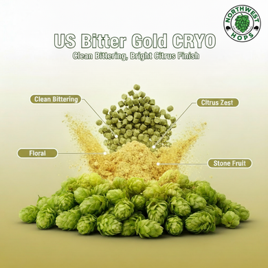 2023 US Bitter Gold Cryo Hop Pellets – Floral & Spicy Aroma Hops | Northwest Hops