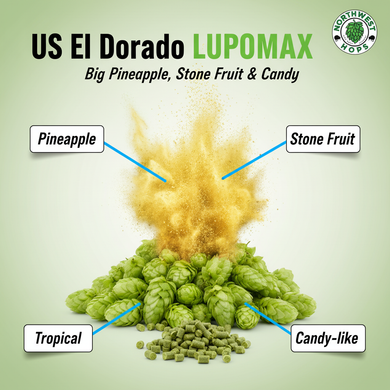 2024 US El Dorado LUPOMAX™ Hop Pellets – US Tropical & Stone Fruit Aroma Hops | Northwest Hops
