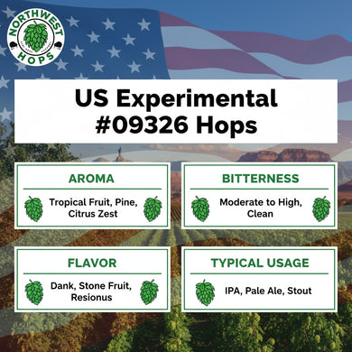 2024 US Experimental #09326 Hop Pellets – US Unique Fruit & Citrus Aroma Hops | Northwest Hops